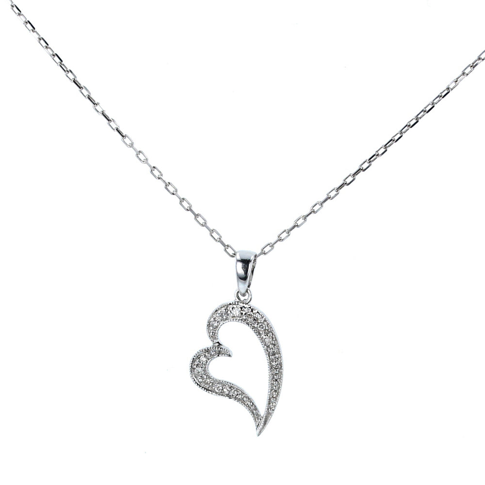 Mini Floating Diamond Heart Pendant