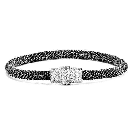 Sterling Silver Mesh Magnetic Clasp Bracelet