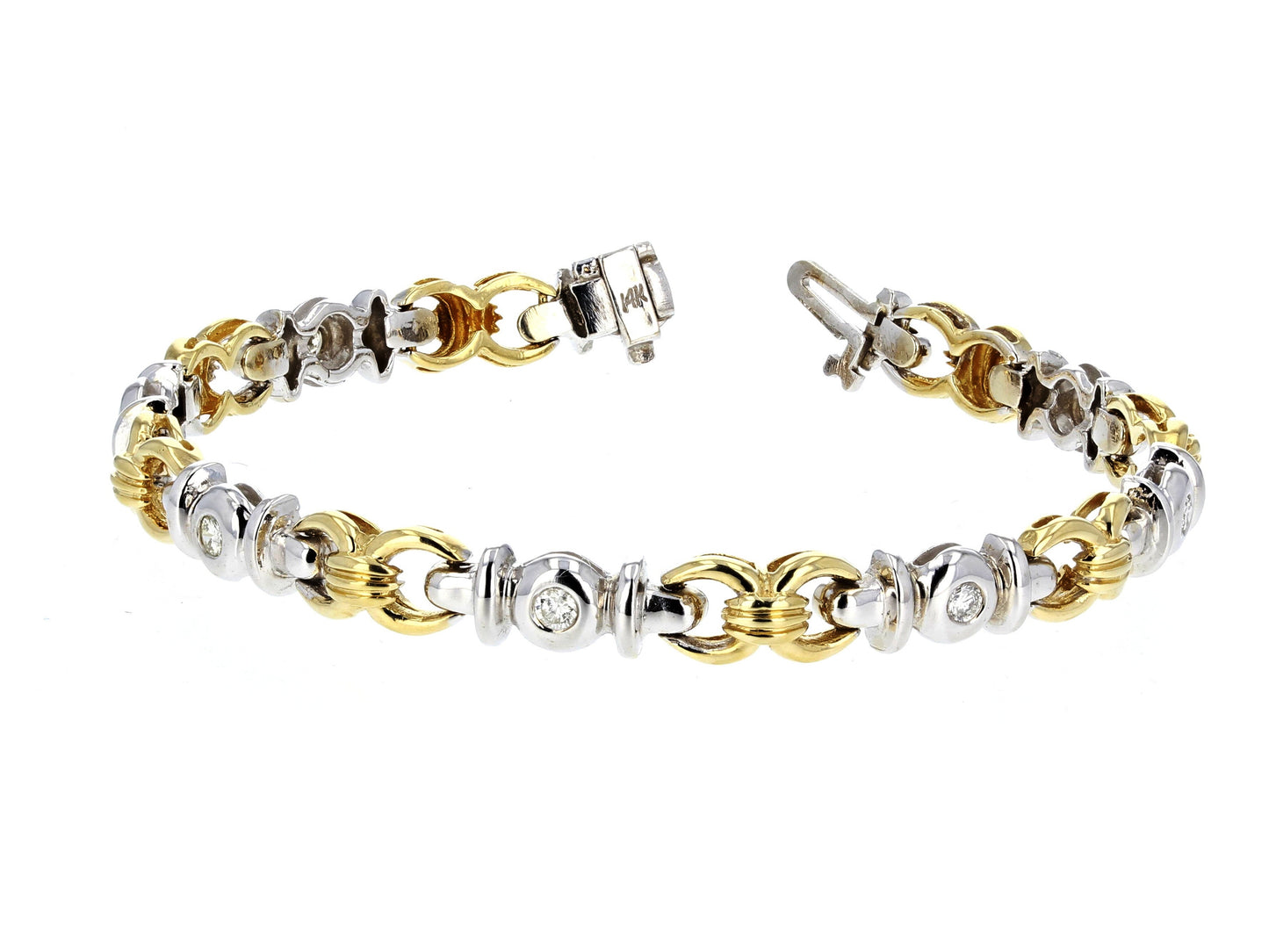 14kt Yellow & White Gold Diamond Bracelet