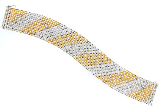 18kt Rose & White Gold Diamond Flex Bracelet