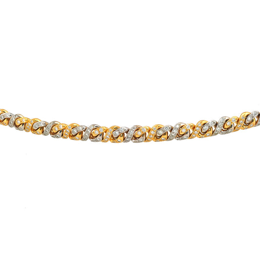 18kt Yellow & White Gold Diamond Link Bracelet