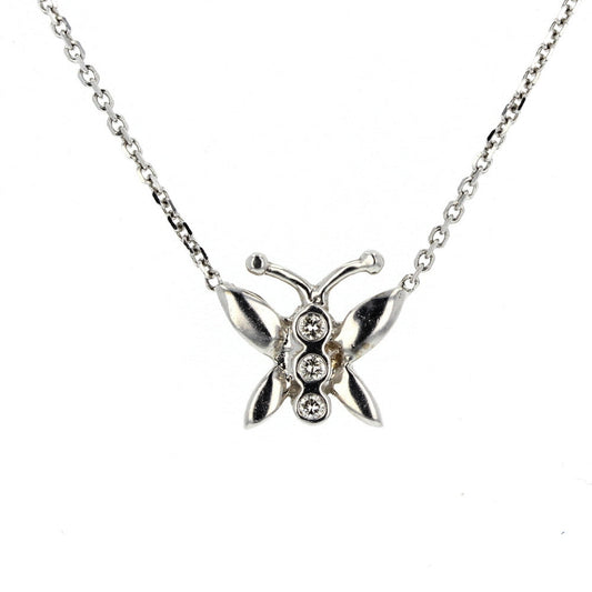 White Gold Diamond Butterfly Pendant