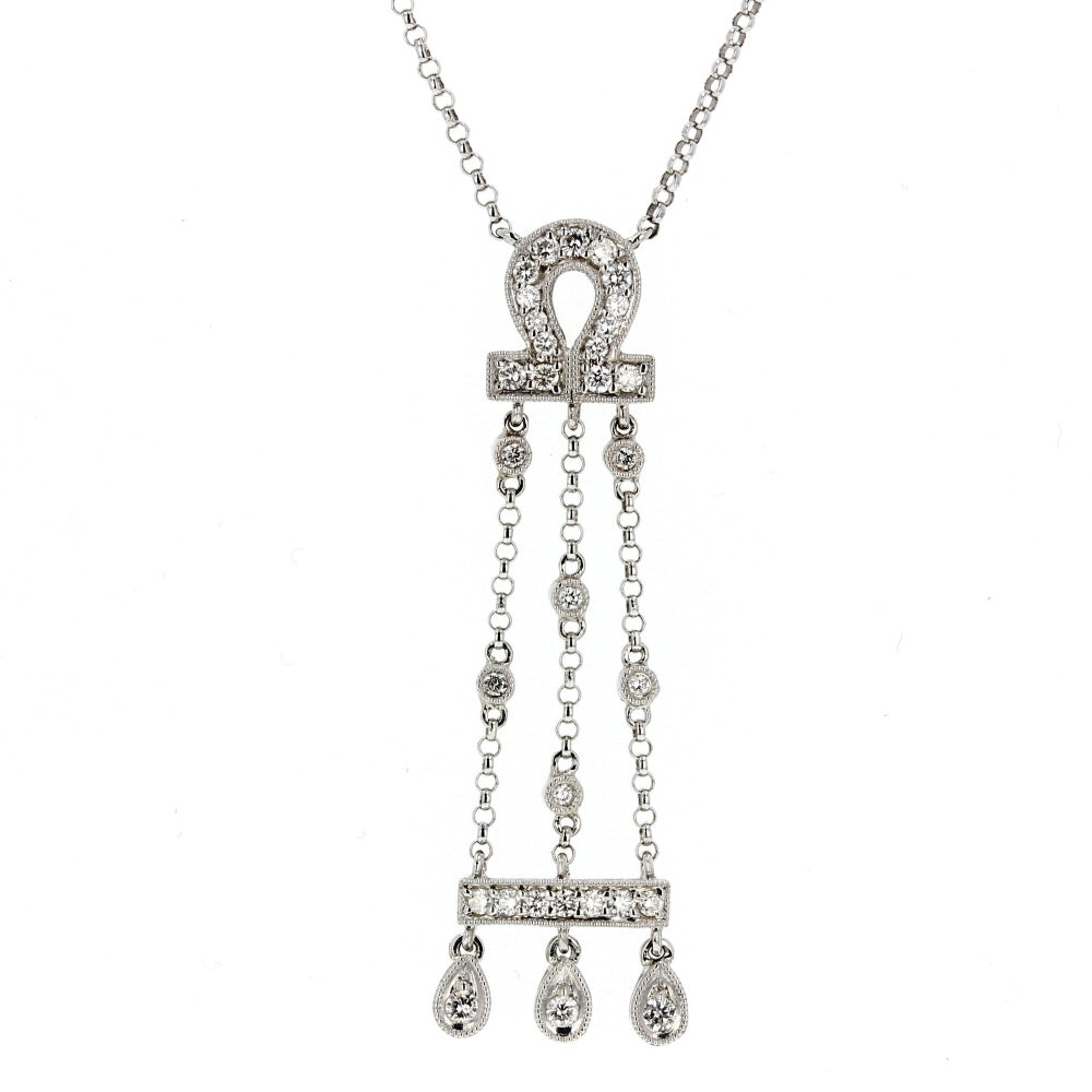 White Gold Diamond  Dangle Pendant