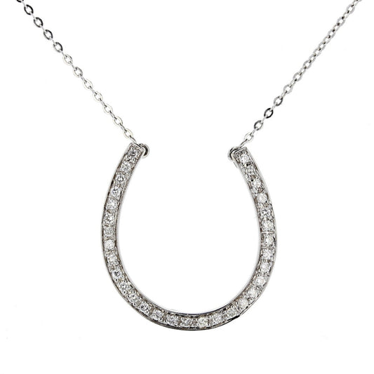 White Gold Diamond Horse Shoe Pendant