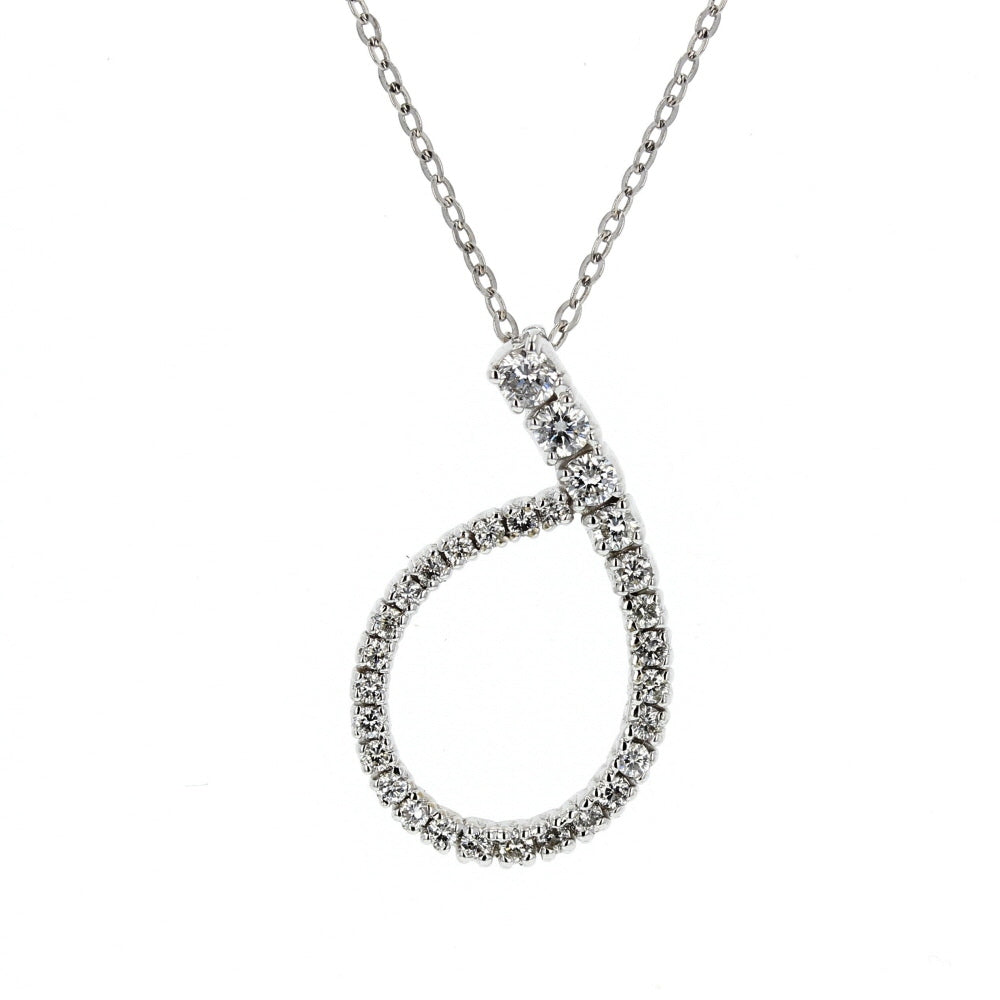 White Gold Diamond  Journey Pendant