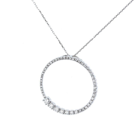 White Gold Diamond Circle Pendant