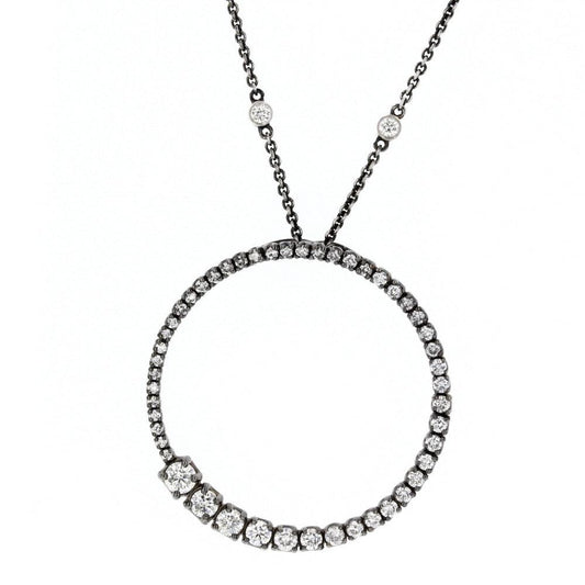 White Gold Diamond Circle Pendant