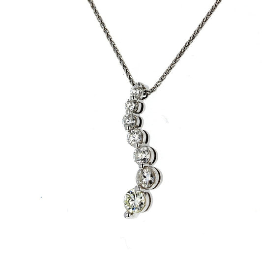 White Gold Diamond  Journey Pendant