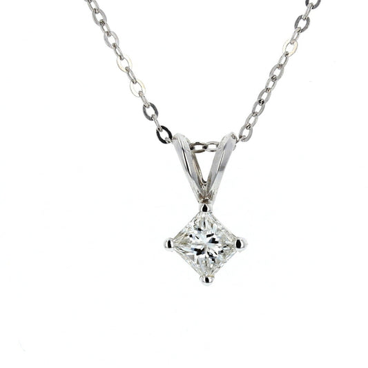 White Gold Diamond Solitaire Pendant