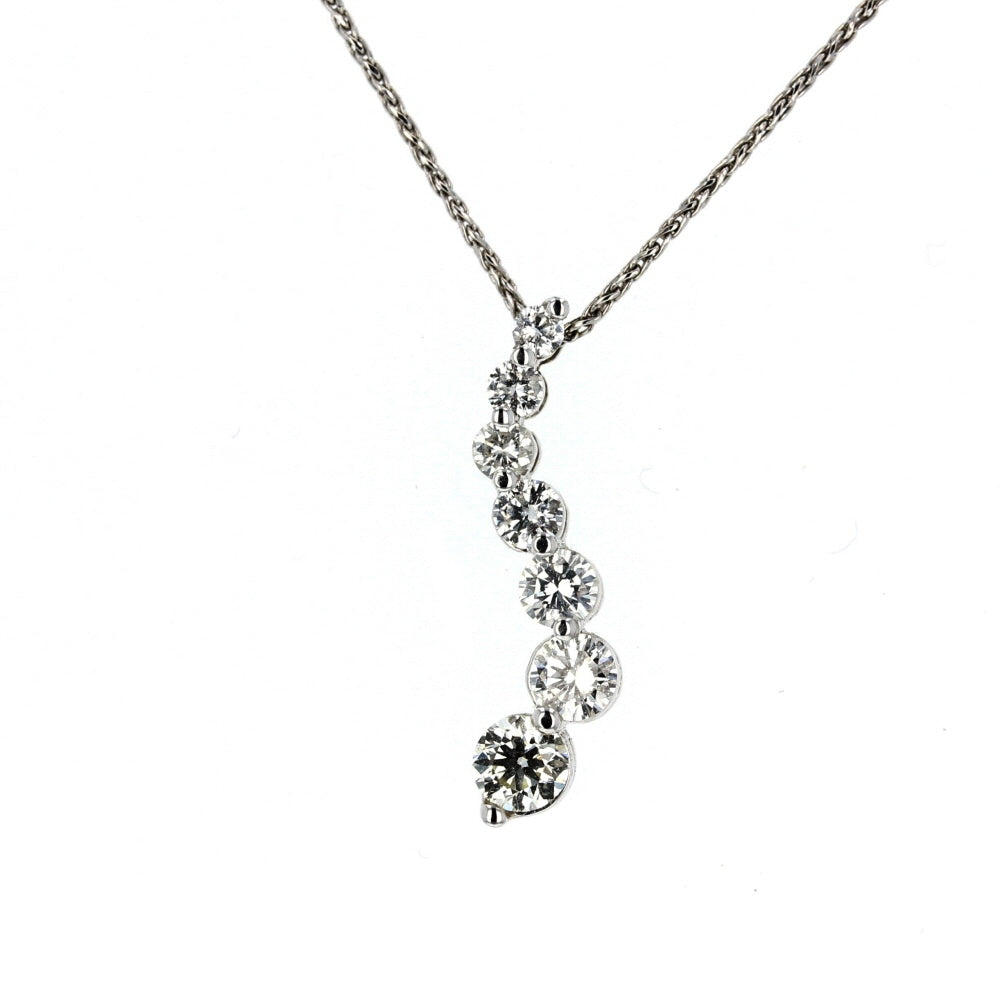 White Gold Diamond  Journey Pendant