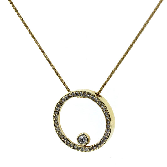 Yellow Gold Diamond Circle Pendant