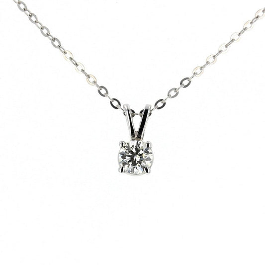 White Gold Diamond Solitaire Pendant