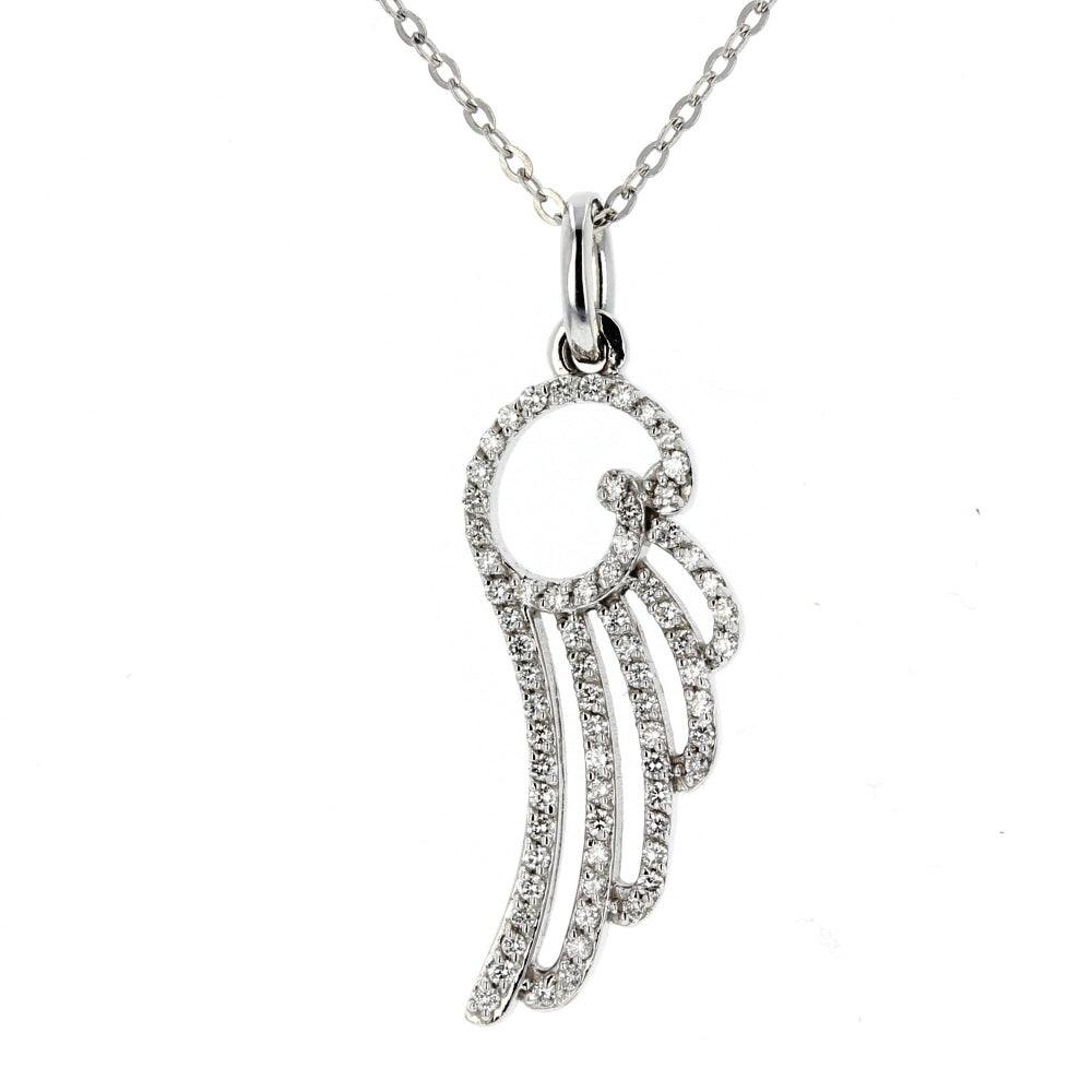 White Gold Diamond Wing Pendant