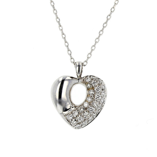 Pave Diamond Heart Pendant