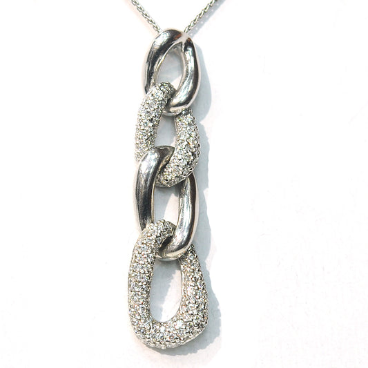 White Gold Link Diamond Pendant