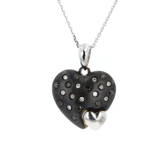 Diamond Black Rhodium Heart Pendant