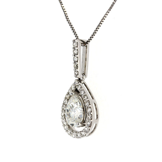 White Gold Diamond Pear Shape Pendant