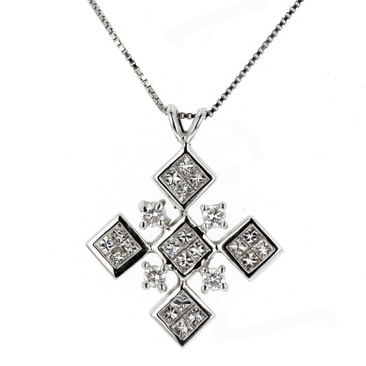 White Gold Cross Diamond Pendant