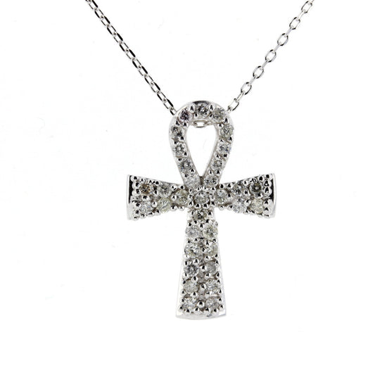 White Gold Cross Diamond Pendant