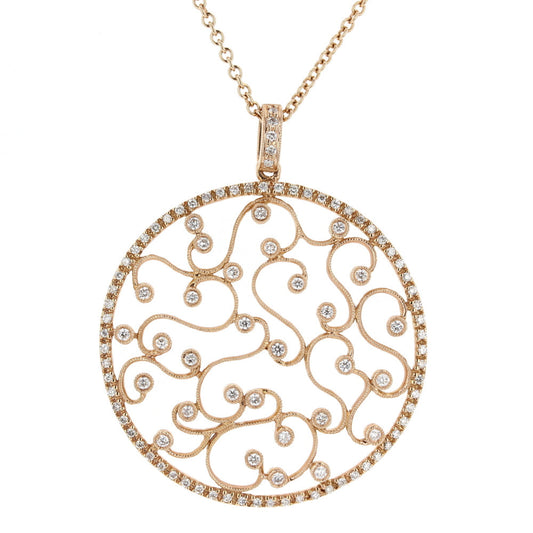 Rose Gold Diamond Circle Pendant