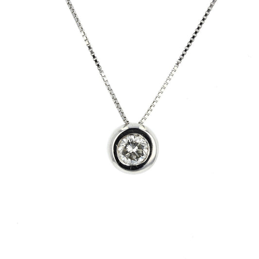 White Gold Diamond Solitaire Pendant