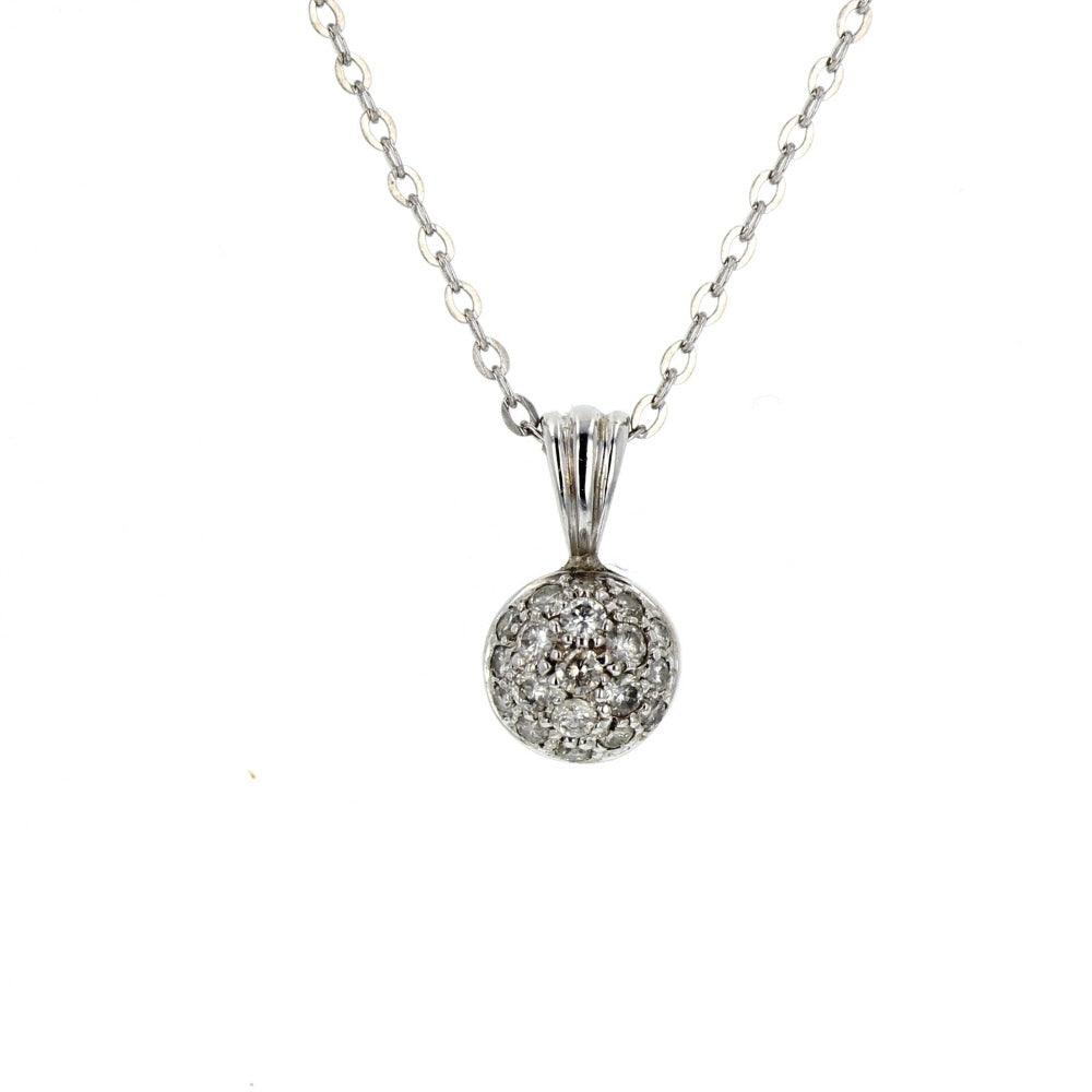 White Gold Diamond Ball Pendant