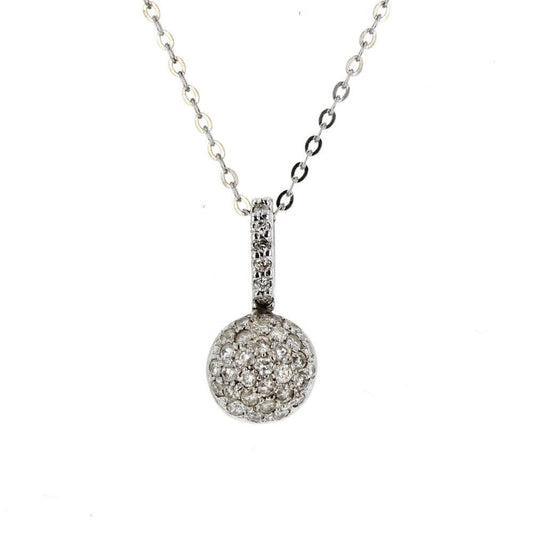 White Gold Diamond Ball Pendant