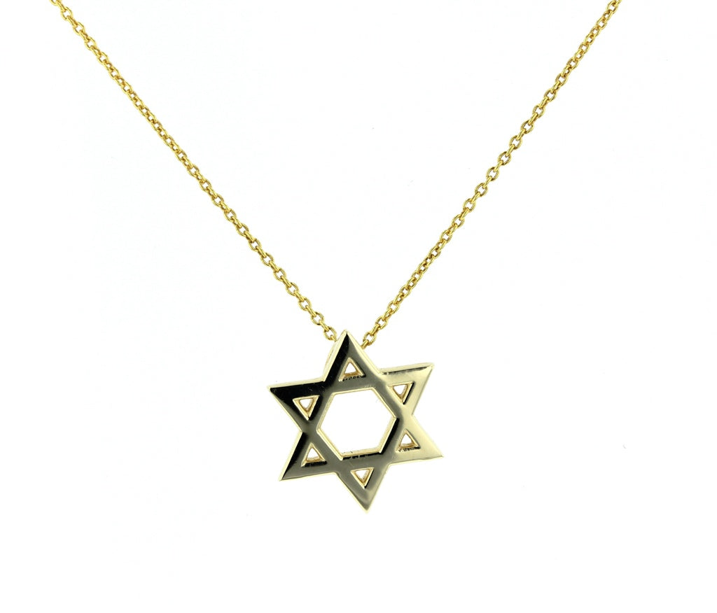 Yellow Gold Star Of David Pendant