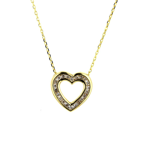 Yellow Gold Diamond Heart Pendant