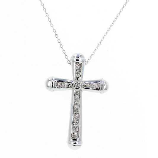 White Gold Cross Diamond Pendant