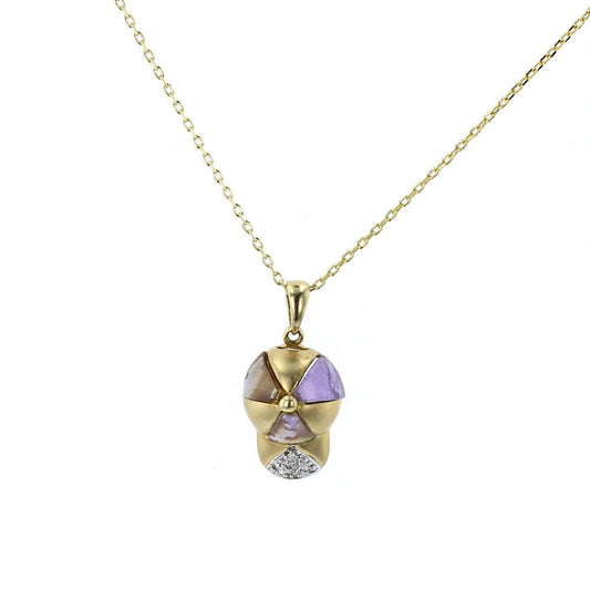 Yellow Gold Diamond Cap Pendant