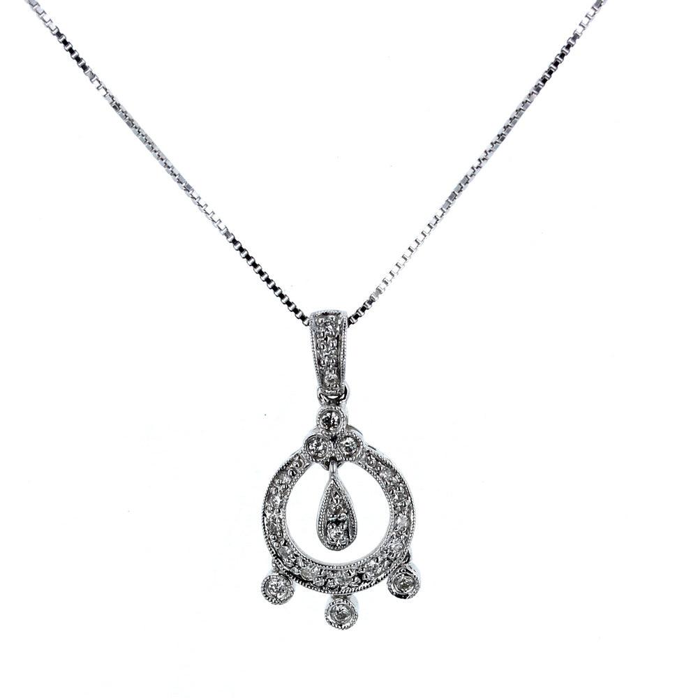 White Gold Diamond Dangle Pendant