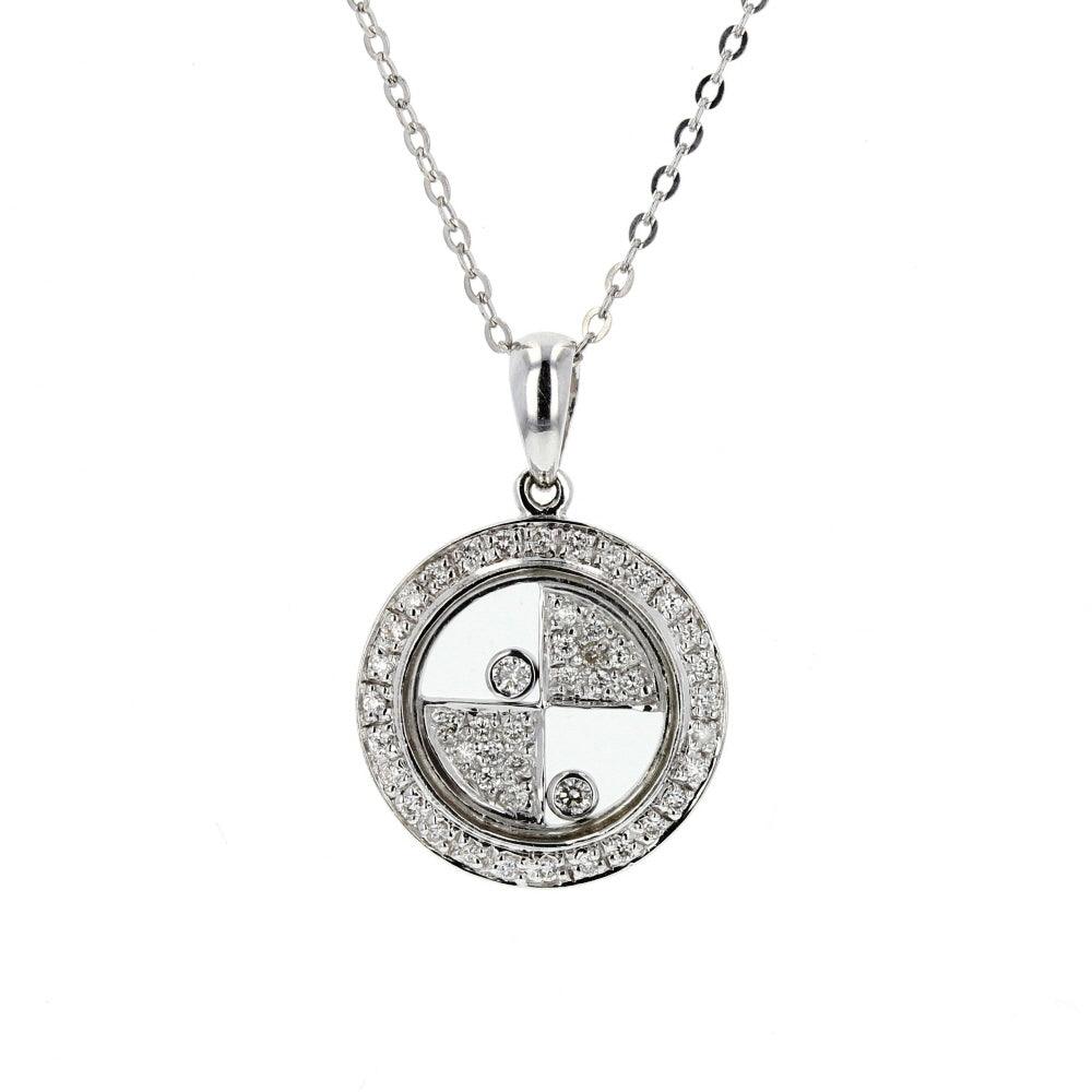 White Gold Floating Diamond Pendant