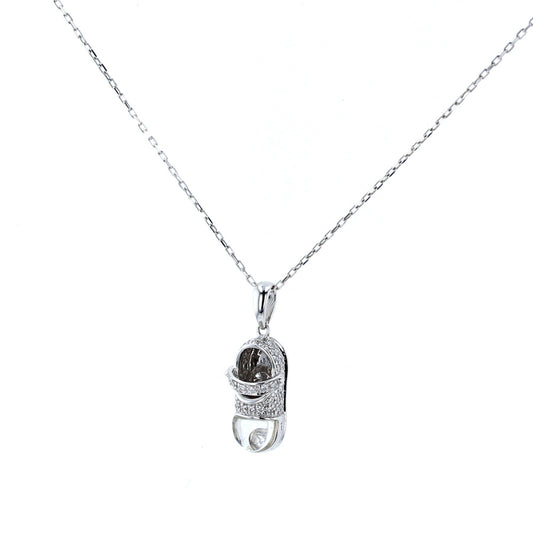 White Gold Diamond Shoe Charm Pendant