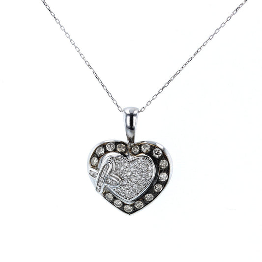 Puffed Diamond Heart Pendant