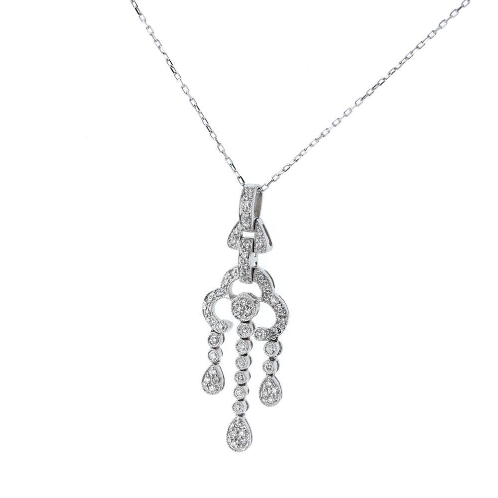 White Gold Diamond Dangle Pendant