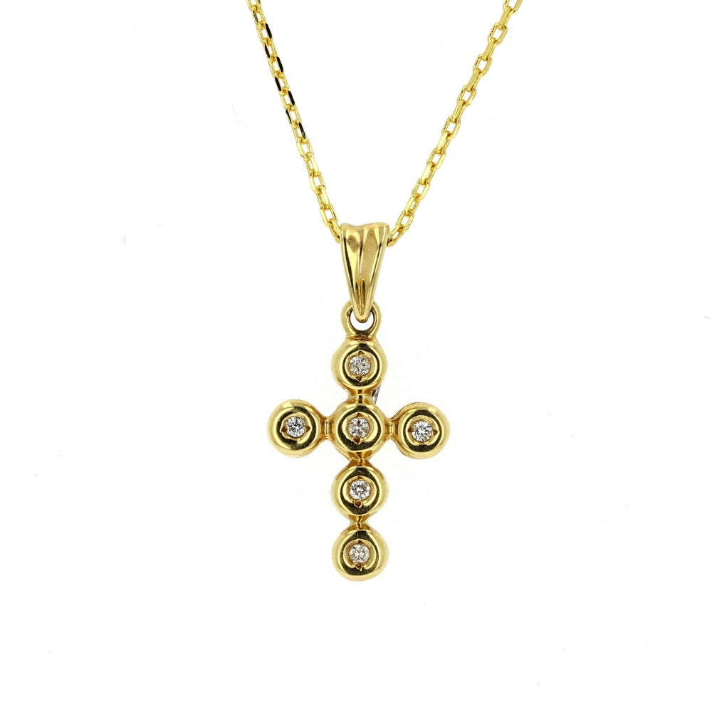 Yellow Gold Diamond Cross Pendant