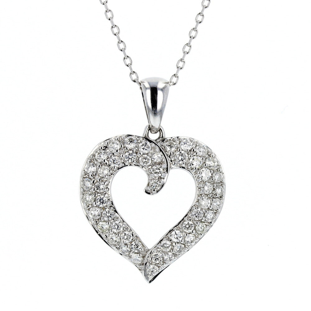 White Gold Diamond Heart Pendant