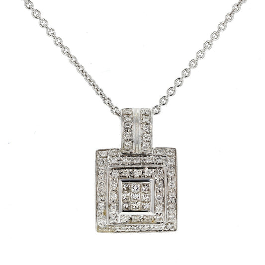 Square Shape Diamond Pendant