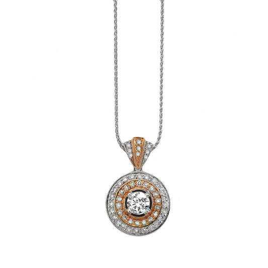 Rose & White Gold Diamond Pendant