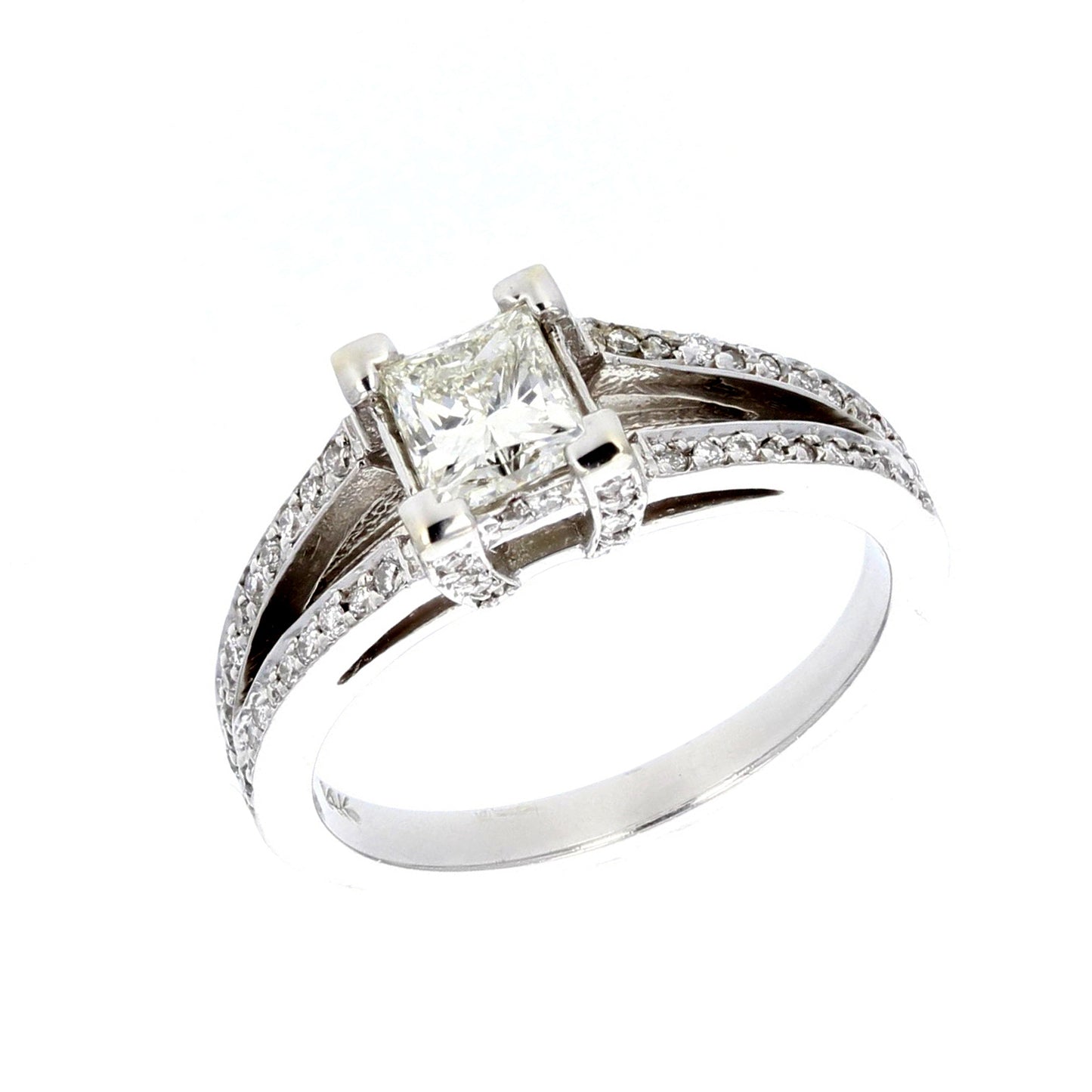 14KT White Gold Diamond Engagement Ring