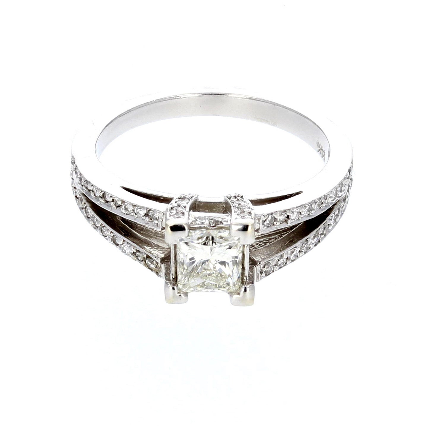 14KT White Gold Diamond Engagement Ring