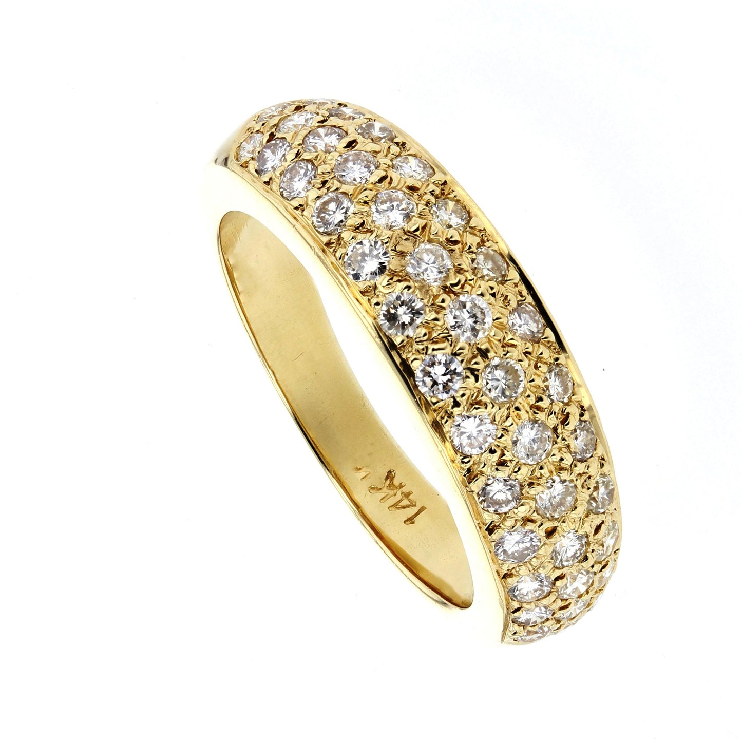 Yellow Gold Pave Set Diamond Band