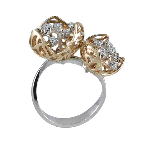 White & Rose Gold Diamond Ring