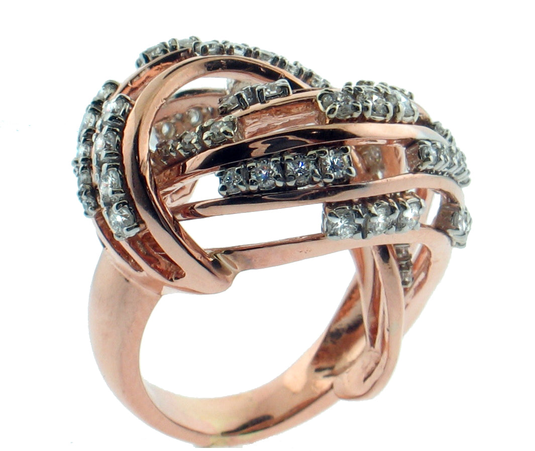 Rose Gold Contemporary Dome Diamond Ring