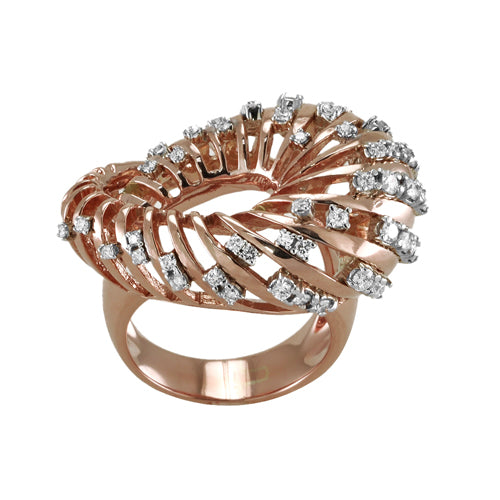 Rose Gold Modern Unique Diamond Ring