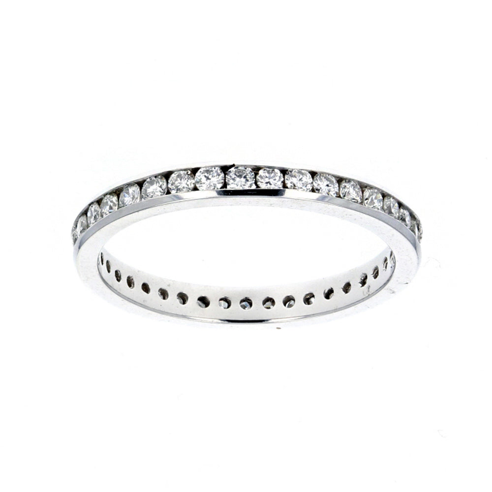 White Gold Round Cut Diamond Eternity Band