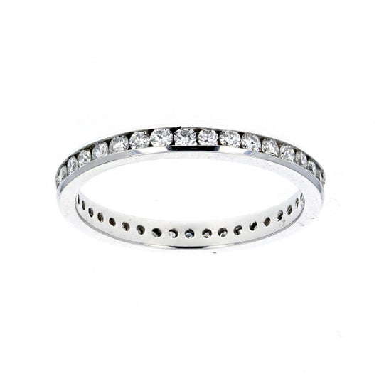 White Gold Round Cut Diamond Eternity Band