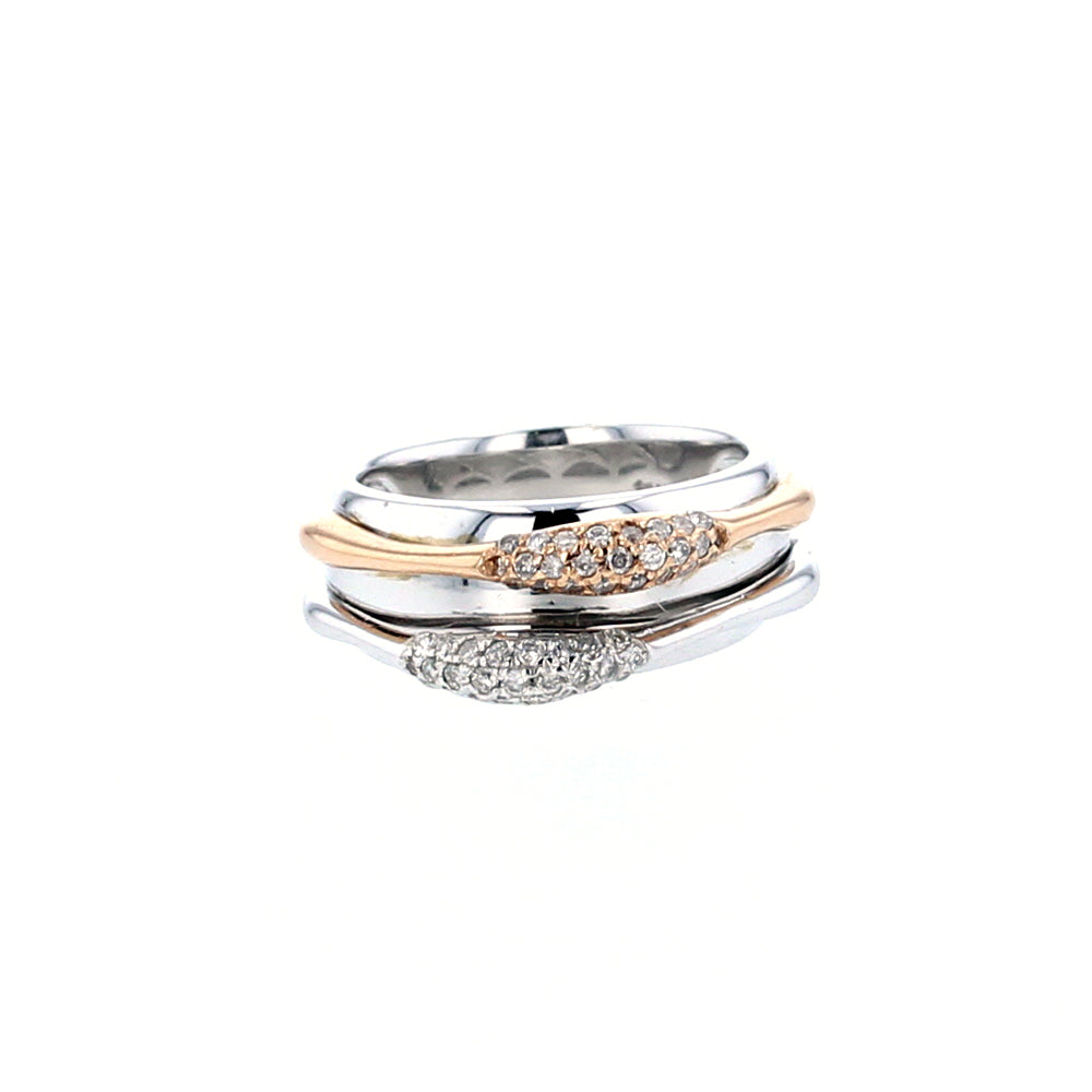 Two Tone Gold Band Diamond Ring