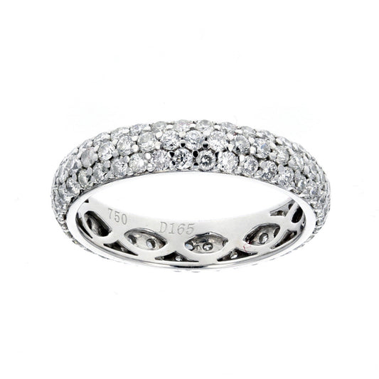 Pave Set White Gold Diamond Eternity Band